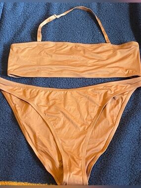 NWT SKIMS Rust Orange Bikini Set with Bandeau Top